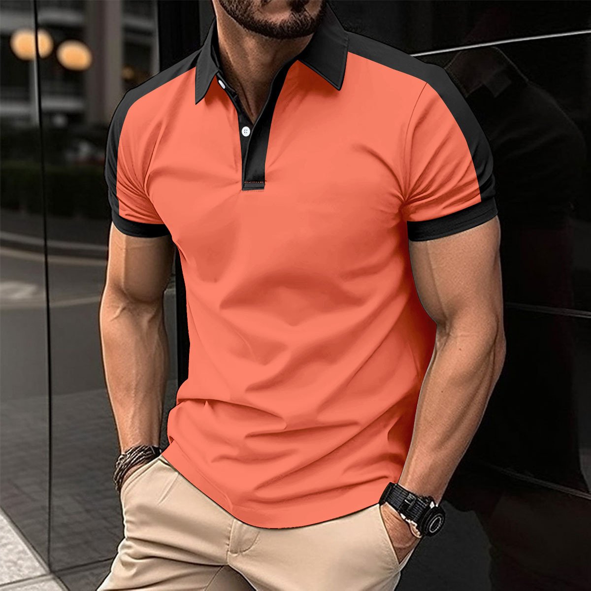 Men's Short Sleeve Business Shirt Summer Casual Polo Shirts - Image 7