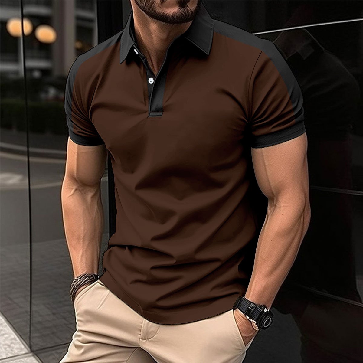 Men's Short Sleeve Business Shirt Summer Casual Polo Shirts - Image 6