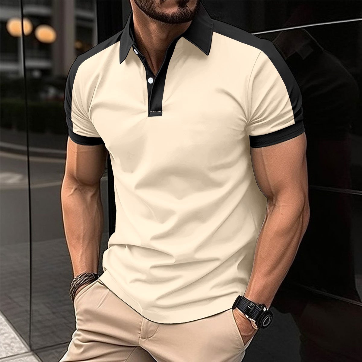 Men's Short Sleeve Business Shirt Summer Casual Polo Shirts - Image 9